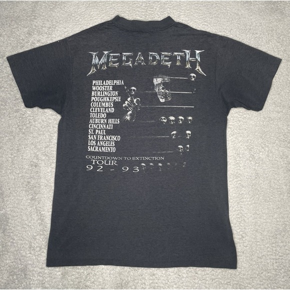 RARE Vintage 90s Megadeth Countdown To Extinction Concert Tour Shirt Men L Metal - Picture 4 of 16